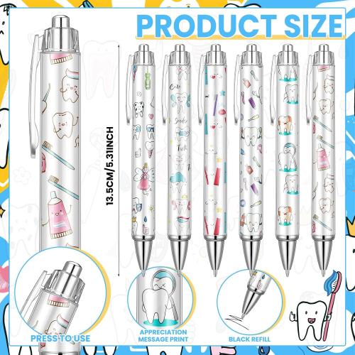 11 Pcs Dental Assistant Notepads with Pens Cute Self Stick Notes Pens Christmas Gifts Set for Lover Sticky Notes Ballpoint Bulk for Traveler Birthday Christmas Party Gifts(White)