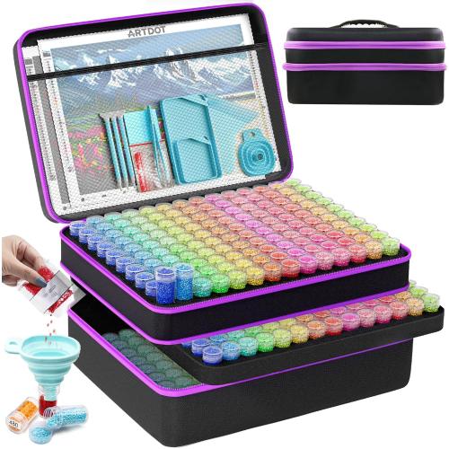 ARTDOT 420 Slots Storage Container for Diamond Art Kits for Adults,Portable Bead Storage Boxes for Diamond Painting Accessories and Tools