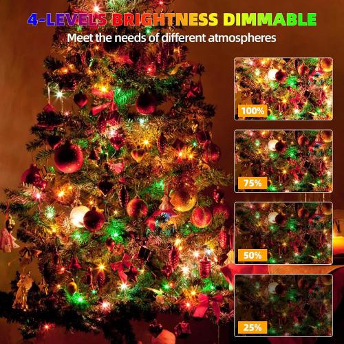 Chuya Christmas String Lights 500 Led Light Color Changing Warm White & Muticolor 11 Modes UL588 for Christmas Tree Lights Decoration Outdoor