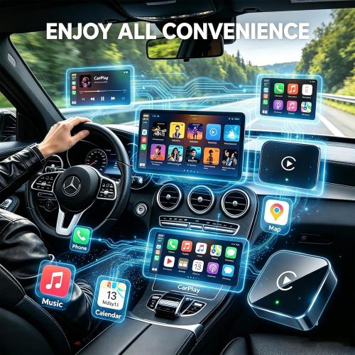 Wireless CarPlay Adapter,Supports iPhone & Android Phones