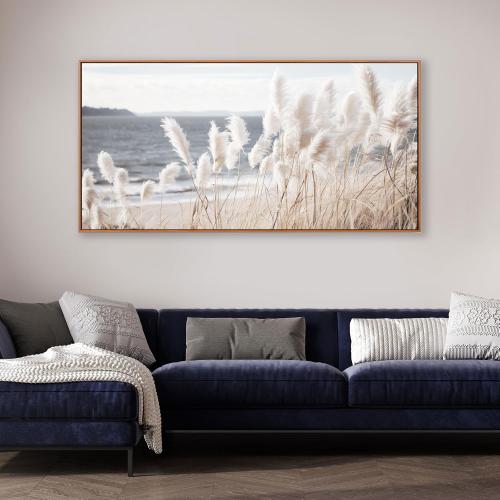 29x58 Wall Art Framed Artwork Decor Nature Canvas Art ReedSeascape Wall Decor for Bedroom Living Room Decoration Home Kitchen Office 29 x 58