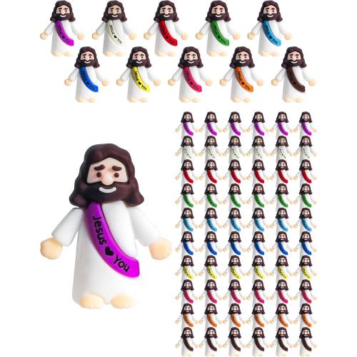 Little Jesus Figures, 100pcs Mini Jesus Figurines in Bulk, 10colors Baby Jesus Figure Mini for Hide and Seek Religiou Party Favors Sunday School Baptism Gifts Christmas Stocking Stuffers