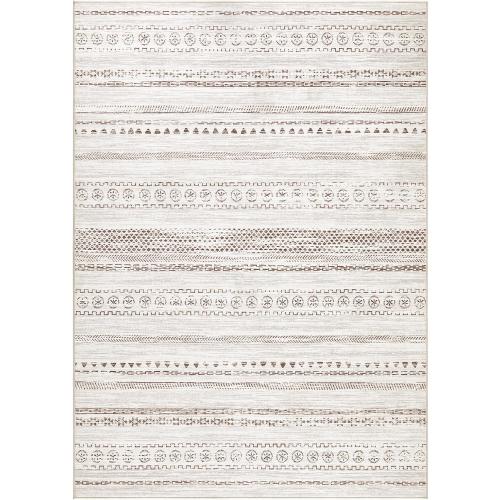Area Rug Living Room Rugs - 5x7 Washable Boho Farmhouse Bohemian Neutral Large Moroccan Geometric Soft No Slip Indoor Rug Thin Floor Carpet for Bedroom Under Dining Table Home Office - Brown