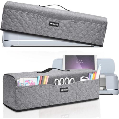 AMOIGEE Dust Cover for Cricuttt Explore Air 2, Explore 3, Maker 3, Maker Cover With Pockets for Cricuttt Accessories and Supplies