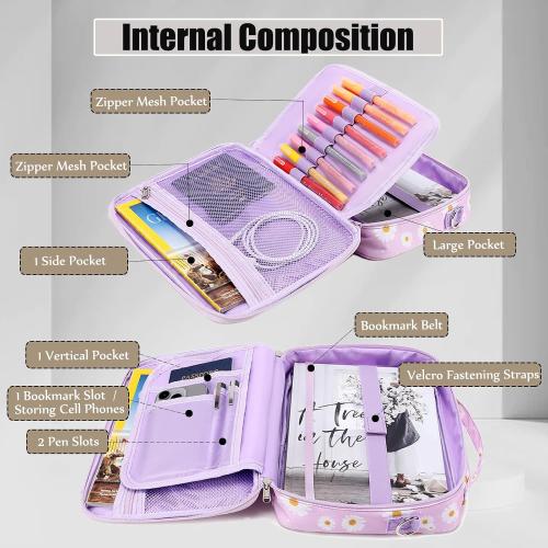 Bible Cover Case for Women and Girls with Shoulder Strap and Zippered Pocket,Bible Bag Holder Case Boooks Covers, Carrier Carrying Organizer Bag