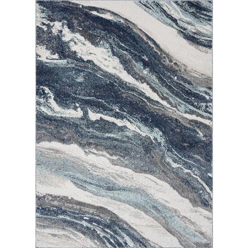 LUXE WEAVERS Lagos Collection 7983 Blue 8x10 Art Deco Area Rug