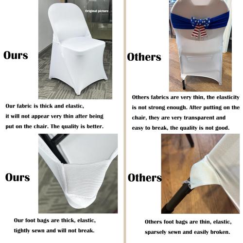 10PCS Stretch Spandex Folding Waterproof Chair Covers,Universal Fitted Chair Cover Protector for Wedding Party Banquet Holidays Celebration Decoration(White)