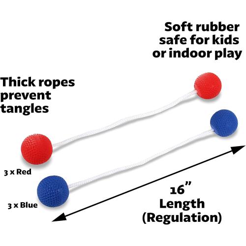 GoSports Ladder Toss Bolo Replacement Set - Kid Safe Soft Rubber or Hard Golf Balls