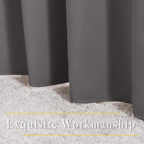 NICETOWN Gray Blackout Curtains for Bedroom 84 inches Long - Thermal Drapes Grommet Room Darkening Light Blocking Curtains Window Treatments for Living Room (2 Panels, W52 x L84, Grey)