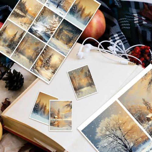 20 Pcs Decoupage Paper 8.3x11.2 Christmas Decoupage Paper Pack Papers Retro for Craft and Scrapbooking(Winter)