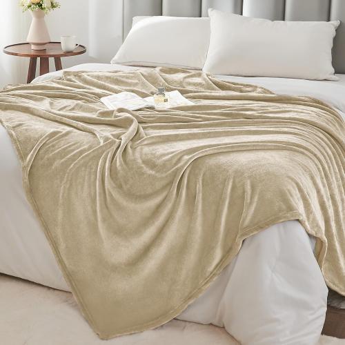 Fleece Blanket Soft Plush Throw for Couch Linen