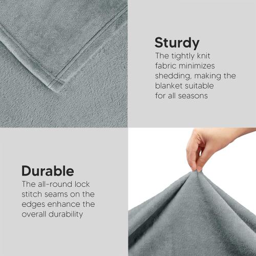 Ash Grey 300GSM Luxury Anti-Static Fuzzy Soft Microfiber Bed Kind size