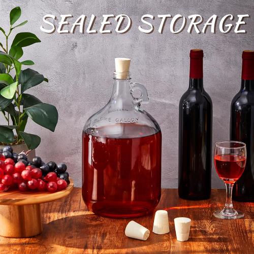 Ziliny 2 Pcs Carboy Cork Stopper, Glass Carboy Cap for 1, 3, 5, 6 Gallon Glass Water Jug, Wood Tapered Fermentation Cap Cork Stoppers, 0 .87 x 1.57 x 1.3 Inches