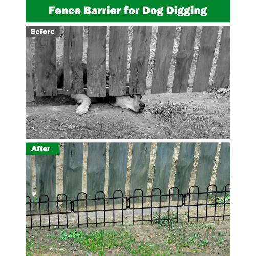 Pack of 25 Size 16.7x26.25 MOOACE Animal Barrier Fence 25 Pack, 16.7 in(H) X 26.25 ft(L), No Dig Decorative Garden Fence, Rustproof Metal Dog Rabbit Blocker Fencing, Small Fence Border for Outdoor Yard