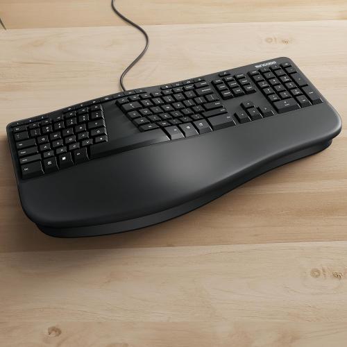Incase Wired Ergonomic Keyboard – Designed by Microsoft – Refined Ergonomic Design, Built-in Shortcuts Keys, Layered Palm Rest for Wrist Support, Integrated Number Pad – French Canadian Layout