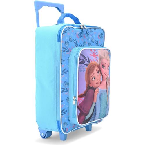Fast Forward Frozen Girls Luggage 16 Soft Side Wheeled Pilot Case- Rolling Suitcase 16x12x5