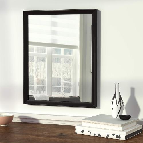 Amazon Basics Rectangular Wall Mount Mirror With Peaked Trim for Bedroom, Living Room, Entryway, Hangs Horizontally or Vertically, 16 x 20 inch, Black