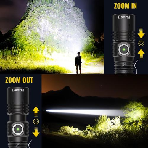 Rechargeable Tactical Flashlights, High Lumens Small Mini USB-C LED Flashlight, Compact EDC Flash Light, 4 Modes&Memory Function, Waterproof Pocket Lights for Home,Camping,Emergency,Christmas Gifts