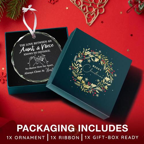 Gifts for Aunts from Niece - Unique Aunt and Niece Christmas Ornaments, for Aunt and Niece Christmas, Ideal for Holiday Season and Special Auntie Gift for Women