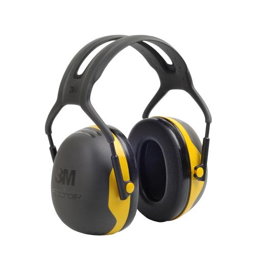 3M PELTOR Hearing Protection Earmuffs, X Series X2A, Over the Head Headband, NRR 24 dB, Pack of 1, Construction, Manufacturing, Maintenance, Automotive, Woodworking, Black/Yellow