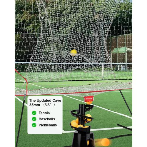 Portable Tennis & Pickleball Recovery System Net, 6 x 7ft Portable Polyester Mesh and Fiberglass Frame, Ball Recycling Net for Tennis Ball Machine, Collapsible Pickleball Trainer for Indoor/Outdoor
