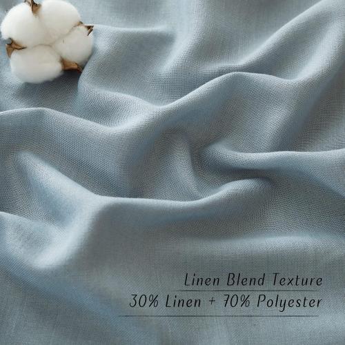 NICETOWN Linen Stone Blue Window Curtains 84 inches Long, Grommet Thick Linen Blend Window Treatments Privacy Assured with Light Filtering for Bedroom/Living Room, W42 x L84