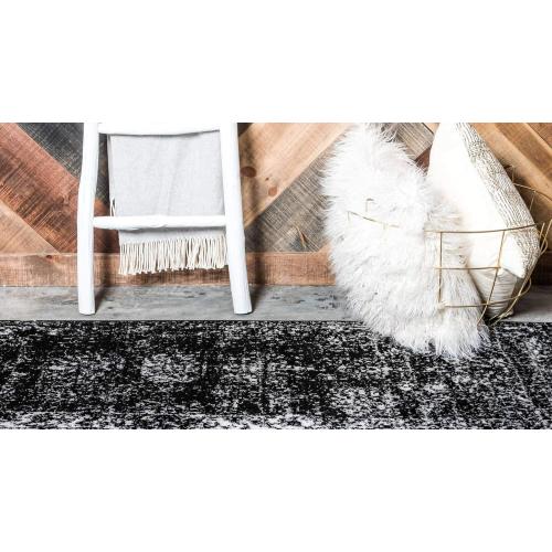 Unique Loom Sofia Collection Area Rug - Casino (2' x 6' 7 Runner, Black/ Ivory)