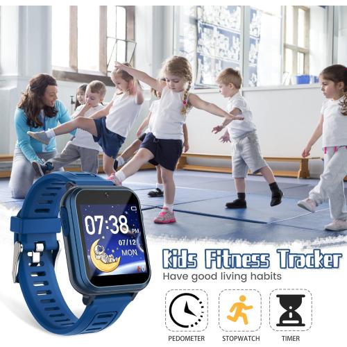 Kids Smart Game Watch with 39 Games HD Touch Screen Video Camera Music Player Pedometer Flashlight Alarm Clock 12/24 hr, Gifts for 5-12 Year Olds Boys