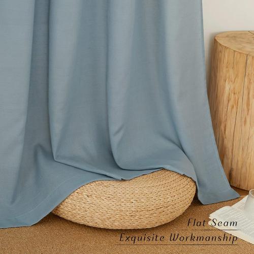 NICETOWN Linen Stone Blue Window Curtains 84 inches Long, Grommet Thick Linen Blend Window Treatments Privacy Assured with Light Filtering for Bedroom/Living Room, W42 x L84