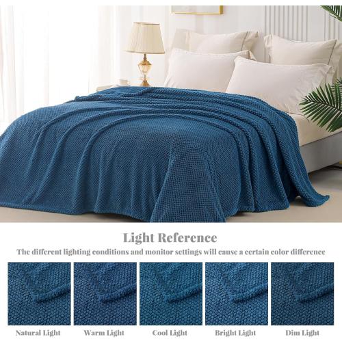 large Fuzzy  Blanket for Bed, Fluffy Soft Jacquard Blankets for All Season, Lightweight and Cozy