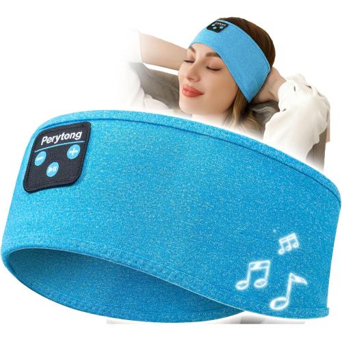 Perytong Sleep Headphones Wireless, Bluetooth Sports Headband Headphones with Ultra-Thin HD Stereo Speakers Perfect for Sleeping,Workout,Jogging,Yoga,Insomnia, Air Travel, Meditation (Azure)
