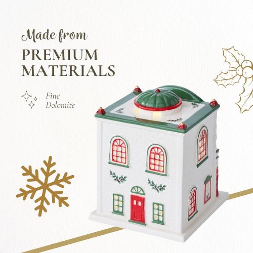 Spode Christmas Tree Miniature Village Figural Decoration, LED Lighted Christmas Village Set, Ceramic Holiday Decor - Dolomite Collectible for Indoor Display (Theatre)