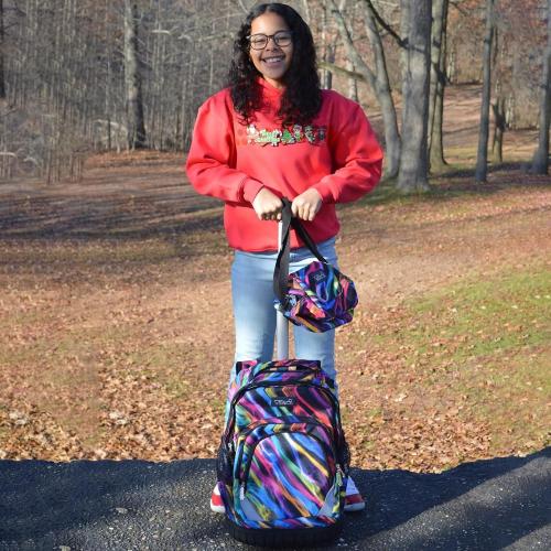COLOR BLUE AND GREEN Tilami Rolling Backpack Laptop 18 inch with Lunch Bag, Colors