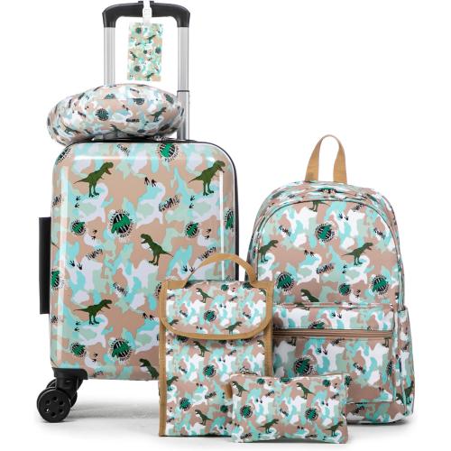 Rosamo 16’’ Kid’s Luggage Set with Spinner Wheels, Hardside with Suitcases,6 Piece