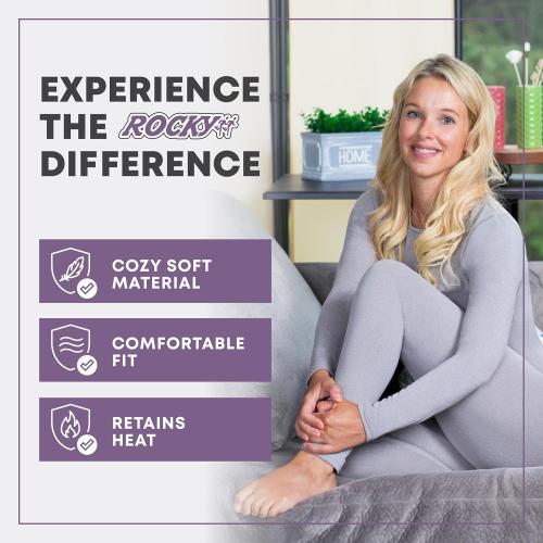 Rocky Thermal Underwear for Women, Long Johns Fleece Lined Set, Shirt & Pants, Base Layer w/Leggings/Bottoms Ski/Extreme Cold