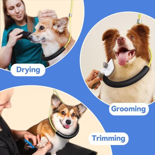 Foldable Dog Grooming Arm with Clamp: Adjustable Height 26-40, Dog Grooming Table Arm with Hammock and No-Sit Holder, Grooming Restraint for Small Medium Dogs at Home or Salon