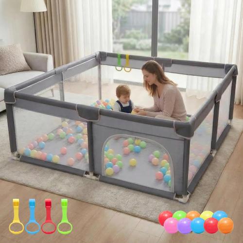 Orian Baby Playpen 50x50 Large Play Yard for Babies and Toddlers, Indoor Outdoor Playpen, Sturdy Baby Play Pen with Mesh Sides, Safe Baby Fence Play Area, Assembly Required/Not Portable, w Storage Bag (green)
