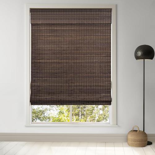 LazBlinds Cordless Bamboo Roman Shades, Privacy Blinds for Interior Windows, Room Darkening Roll Up Bamboo Blinds for Home & Patio, 31.5 W x 64 H, BDP-Espresso