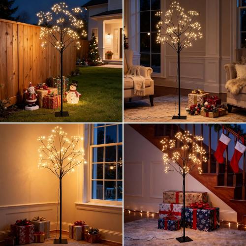Lomotech Chritsmas Tree Lights - 216 LEDs 5Ft Artificial Christmas Tree with Timer, Includes 14 LEDs Twinkle Lights for Holiday, Wedding, Party, Christmas Decorations (Warm White)