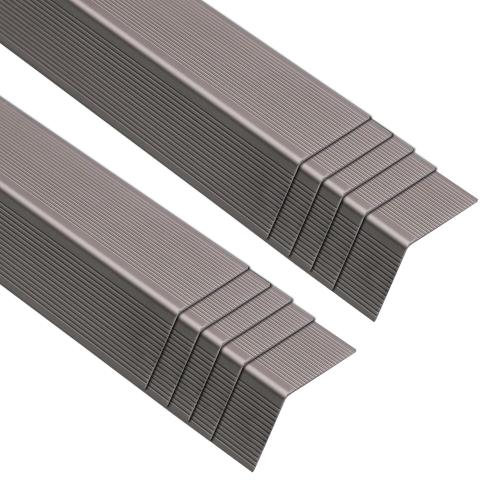 Non Slip Stair Nosing, Window Sill Nosing Plate, Staircase Ledge Guard, 10 Pieces Stair Edge Protector for Wood Stairs/Walking Surface, 1.5X 2 Aluminum Tread, 48inch Long, Coffee