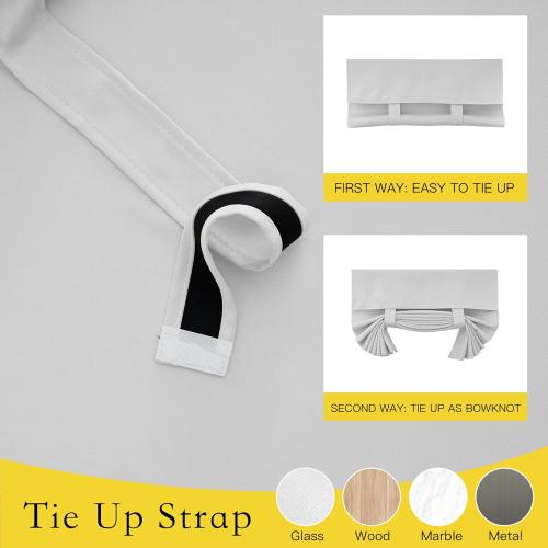 NICETOWN French Door Curtain - Privacy Thermal Insulated 100% Blackout Door Window Curtain for Patio Front Tricia Sidelight Panel, W26 x L72 inch Long, 1 Panel, Greyish White