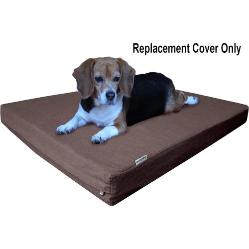 Dogbed4less Heavy Duty Chocolate Brown Denim Jean Dog Pet Bed External Cover - Replacement Cover only - 6 Sizes : Small Medium, Large, XL, XXL and XXXL (35X20X4)