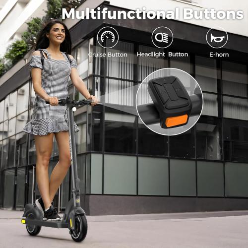 Electric Scooter ZD01,500W Peak Motor & 19MPH Electric Scooter Adults, 12-15 Mi RangeElectric Kick Scooters, 8.5 Solid Tires, E-Lock& E-Horn, Lightweight Foldable Escooter for Commuter
