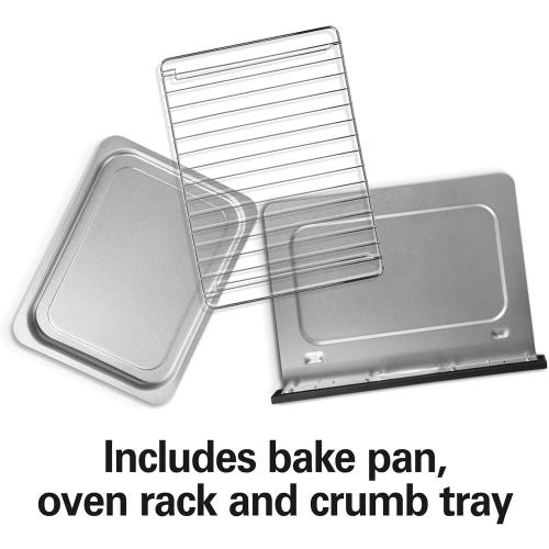 Hamilton Beach 2-in-1 Countertop Toaster Oven and Long Slot 2 Slice Toaster, 60 Minute Timer and Automatic Shut Off, Shade Selector, Stainless Steel (31156)