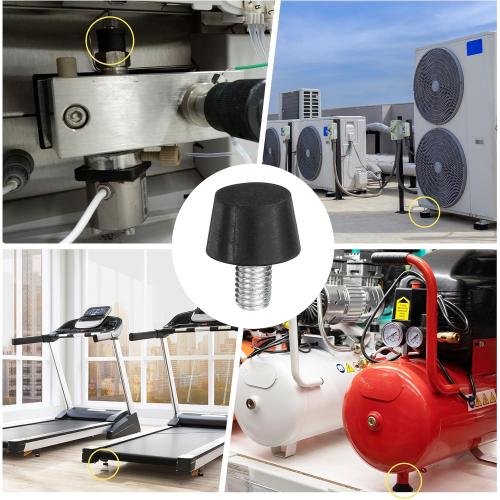 uxcell 8Pcs Thread Adjustable Levelling Feet, 0.98 x 0.71 Rubber Furniture Feet with M10 x 14mm Studs for Table Chair Feet Floor Protector, Black