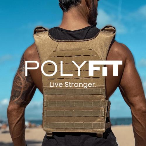 POLYFIT (Fortify) Weighted Vest for Strength and Endurance Training, Rucking, Fitness Workouts, Running, WODs missing weights