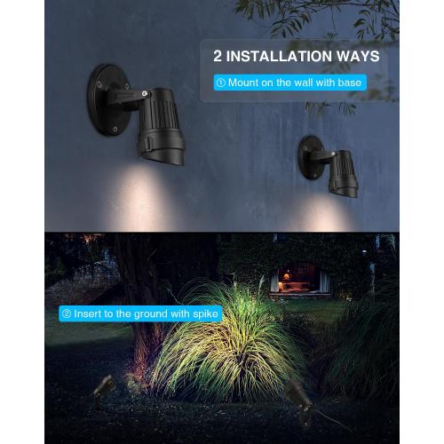 SUNVIE Dusk to Dawn Outdoor Lighting 120V LED Spot Lights Outdoor Landscape Spotlights with Photocell Sensor Waterproof Outdoor Spot Lights for Yard 7W Outdoor Spotlight Flag Light for Garden Tree
