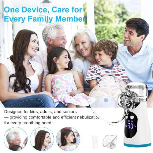 Smart Portable Nebulizer OTC for Adults and Kids with LCD Screen,3 odes & Auto-Cleaning,Professional Handheld Inhaler Mist Breathing Treatment Machine for Travel & Home