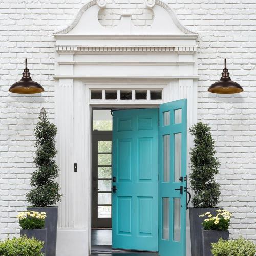 Exterior Farmhouse Gooseneck Barn Light, 16 Inch Vintage Outside Garage Light Fixtures, 1 PACK Anti-Rust Waterproof Outdoor Light for Patio Frontdoor Entryway Doorway