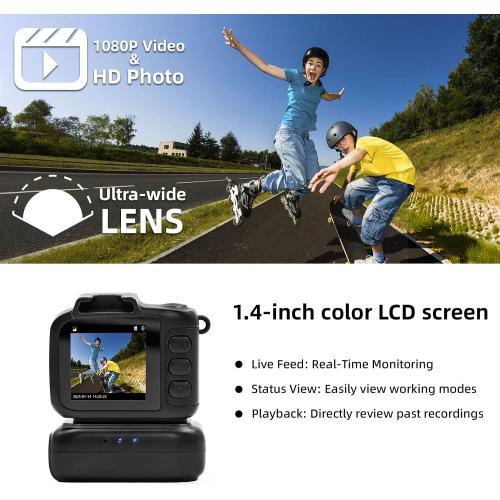 Mini Camera Keychain, Mini Retro Digital Camera, Y2K Camera, Wide Angle Lens, 1.4 LCD Screen, 32GB Included, Nostalgic Photos, Vintage Video Effects, Great Gift Idea, Black